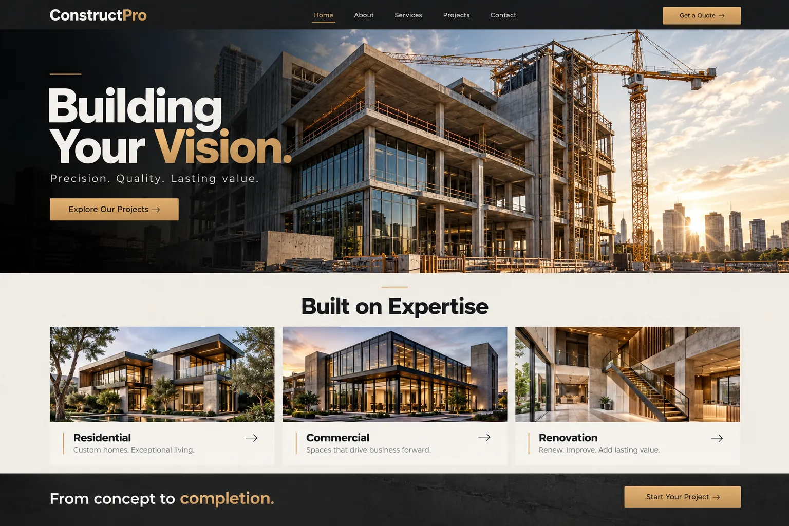 Construction Company Website